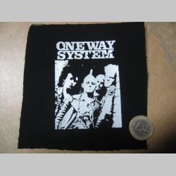 One Way System potlačená nášivka rozmery cca. 12x12cm (po krajoch neobšívaná)