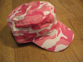 šiltovka - čiapka US maskáč ružovobiely 100%bavlna, univerzálna nastaviteľná veľkosť vzadu zapínanie na kovovú sponu